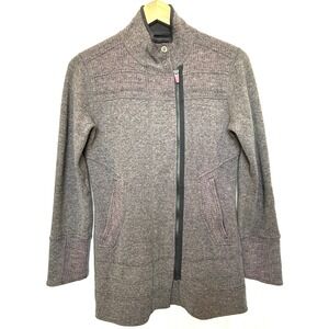 Title Nine‎ Womens Wool Knit Sweater Cardigan Size S Longline Zip Gorpcore